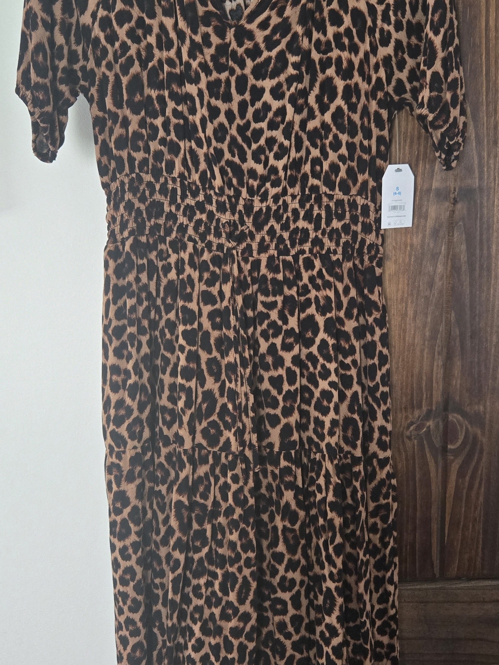 Time and Tru Leopard Print Midi Dress in Brown and Black